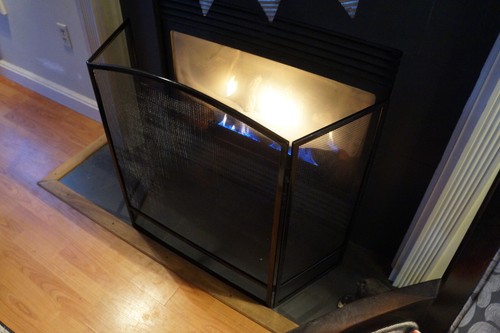 Panel fireplace screen - 3-panel,