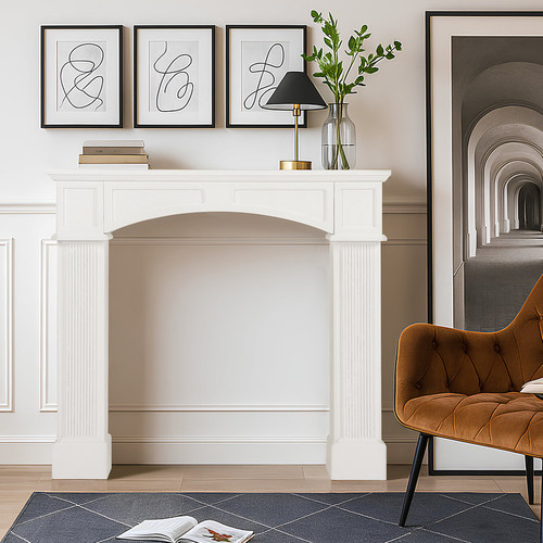 Wood fireplace mantel - fireplace,